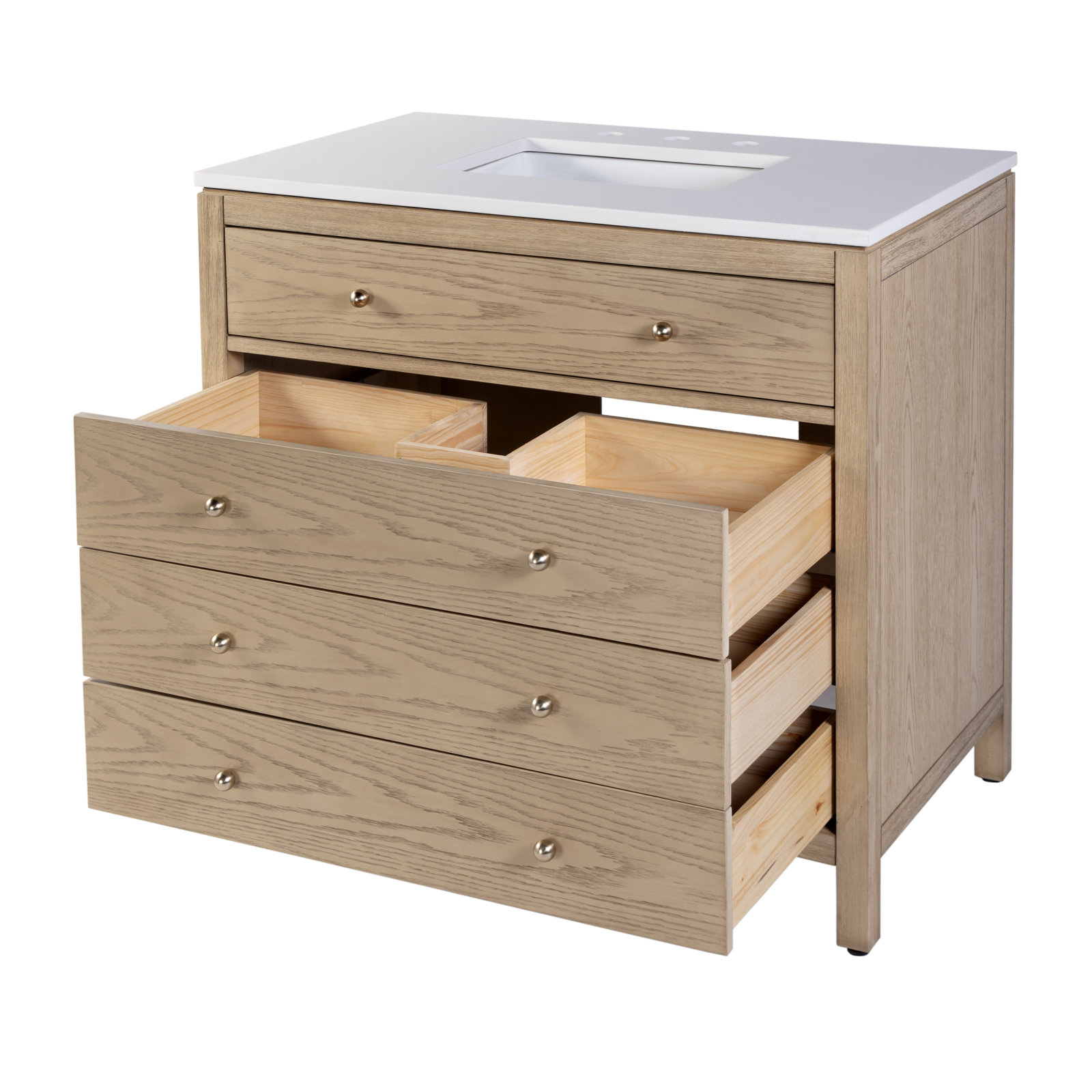 Celine 36" Acacia Single Bathroom Vanity, Light Oak