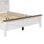 Lit plateforme rustique pleine grandeur avec porte de grange coulissante double et accessoire de chargement, lattes de bois supportées, blanc et support, blanc et brun-768486768-768486771