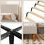 Structure de lit grand, plateforme tapissier en lin avec tête de lit à oreilles, support de lattes en bois, aucun sommier requis, assemblage facile, beige-1180650684-1180650687