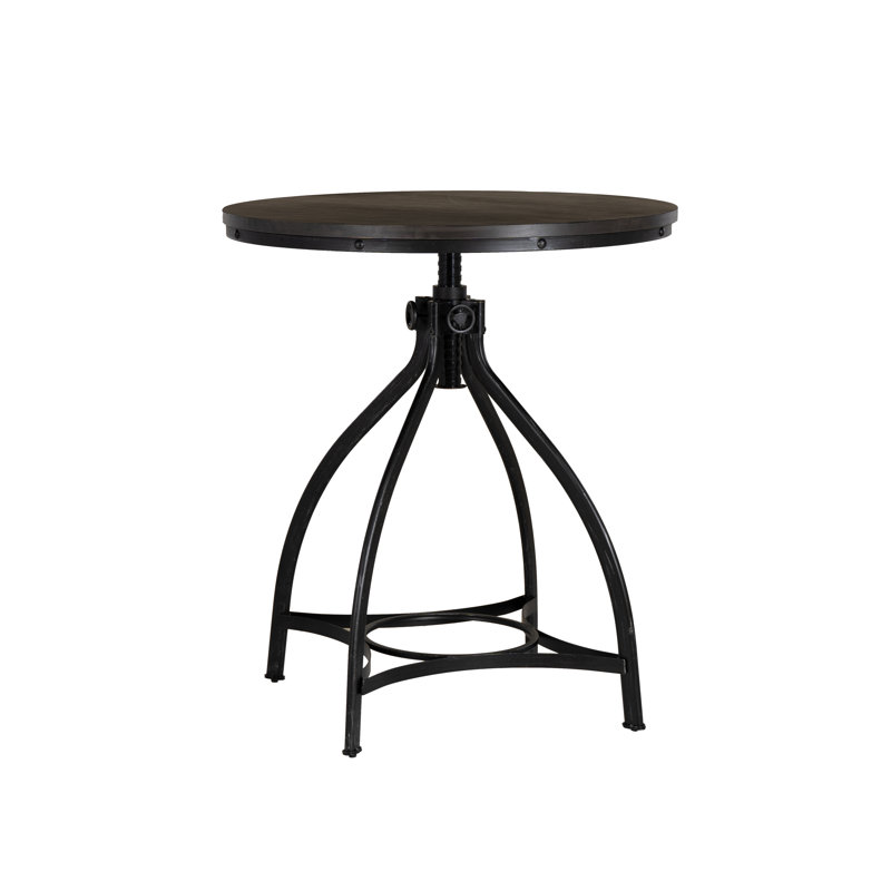 Kerome Round Adjustable Bar Table, Gray