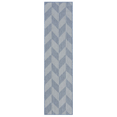 Nicole Miller New York Patio Country Calla Herringbone Indoor/Outdoor Runner Area Rug