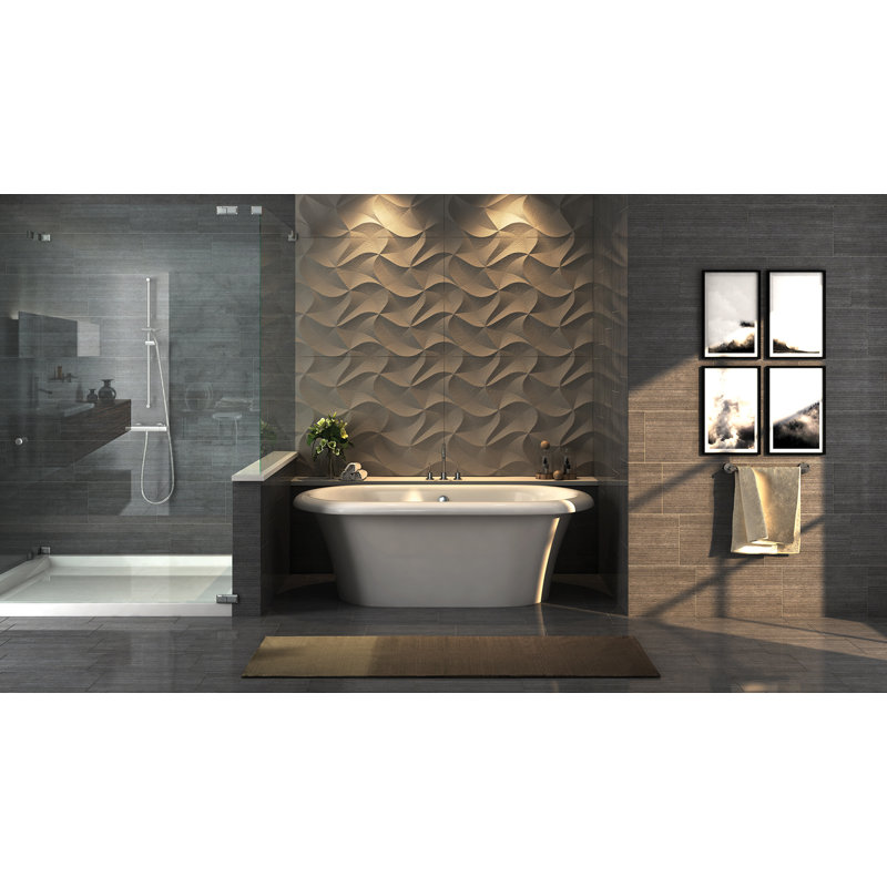 Leadbetter 71" x 35" Freestanding Soaking Acrylic Bathtub, White