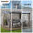 Sunjoy 10 x 12 ft Wall Mounted Gazebo with Polycarbonate Roof, Black Aluminum & Metal Frame Lean to Gazebo with Curtains and Netting