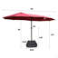 Grand parasol rectangulaire double pour marché extérieur avec lumière et base-128354313