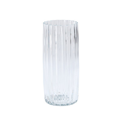 Pleated Glass Vase-Clear