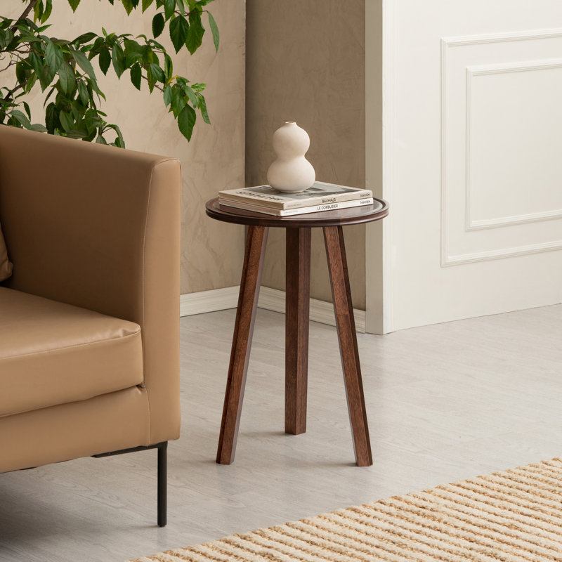 Chrisalynn Solid Wood Round End Table
