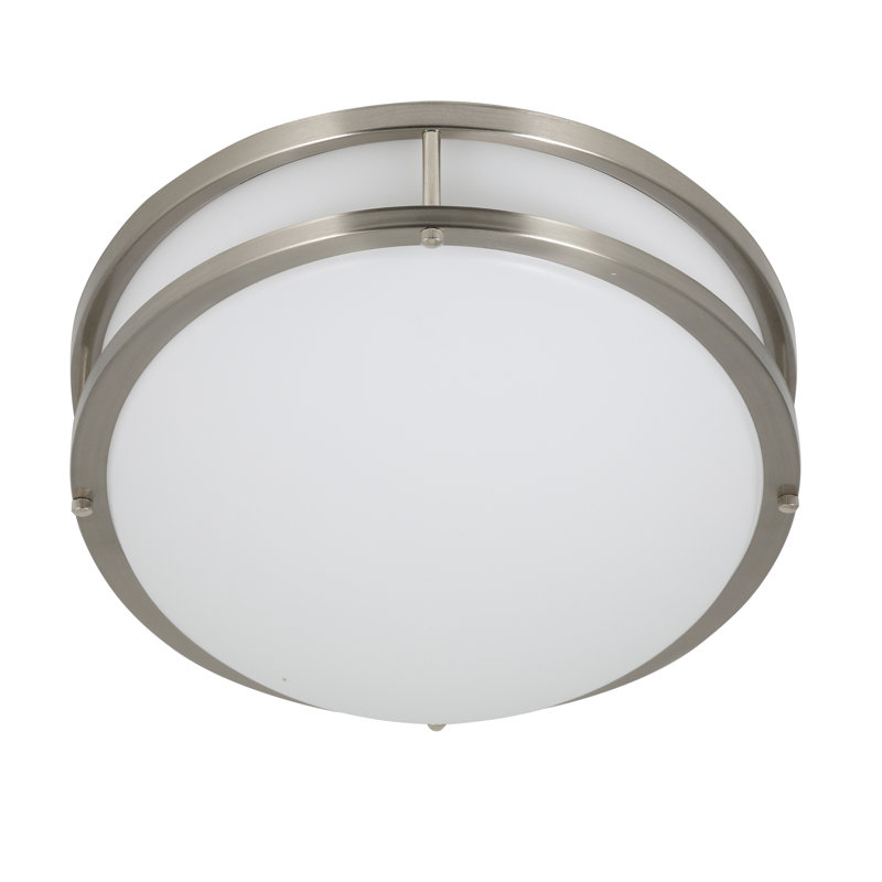 Arjit Acrylic LED Flush Mount, Brushed Nickel, 4" H x 14" W x 14" D