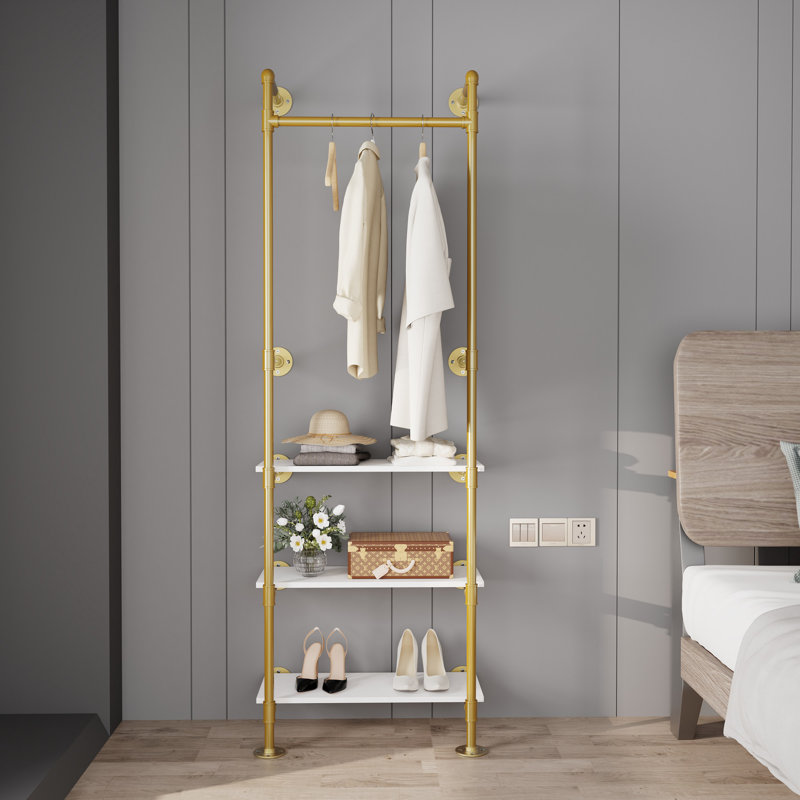 Shaylee 24'' Metal Wall Mounted Clothes Rack