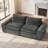 86" Oversized Boneless Bean Bag Sofa, Chenille Upholstered Floor Couch-127657289