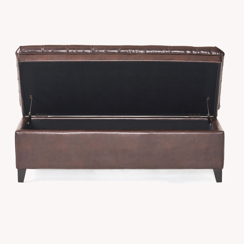 Tufted Button Storage Bench, Brown