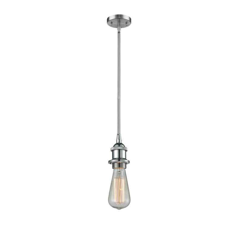 Luminaire suspendu simple 1 lumière, Nickel poli, H 2,75 po x l 4,5 po x P 2,5 po, Ampoule DEL 6 watts Vinage