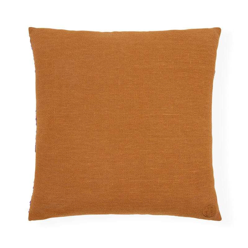 Ibiza Linen Pillow Cover & Insert, Purple/Orange Striped, Square 20"