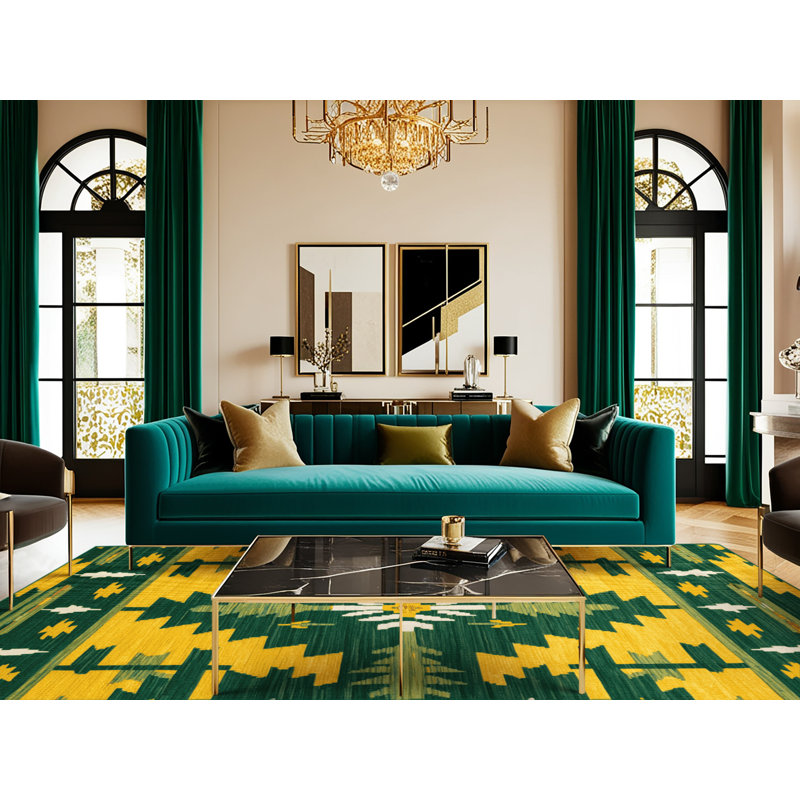  Washable Palo Verde Southwestern Area Rug, Rectangle 7 pi x 9 pi