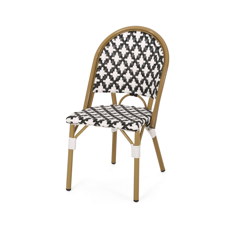 Chaise d'appoint de patio, Noir / blanc