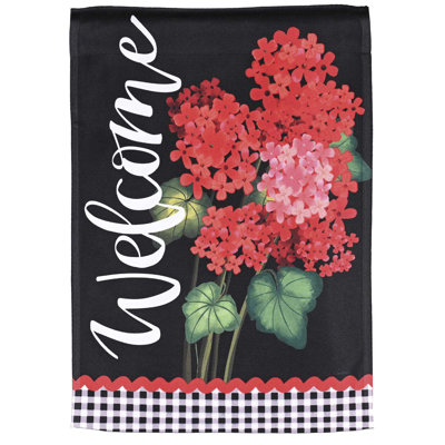 Garden Flag Welcome Geraniums