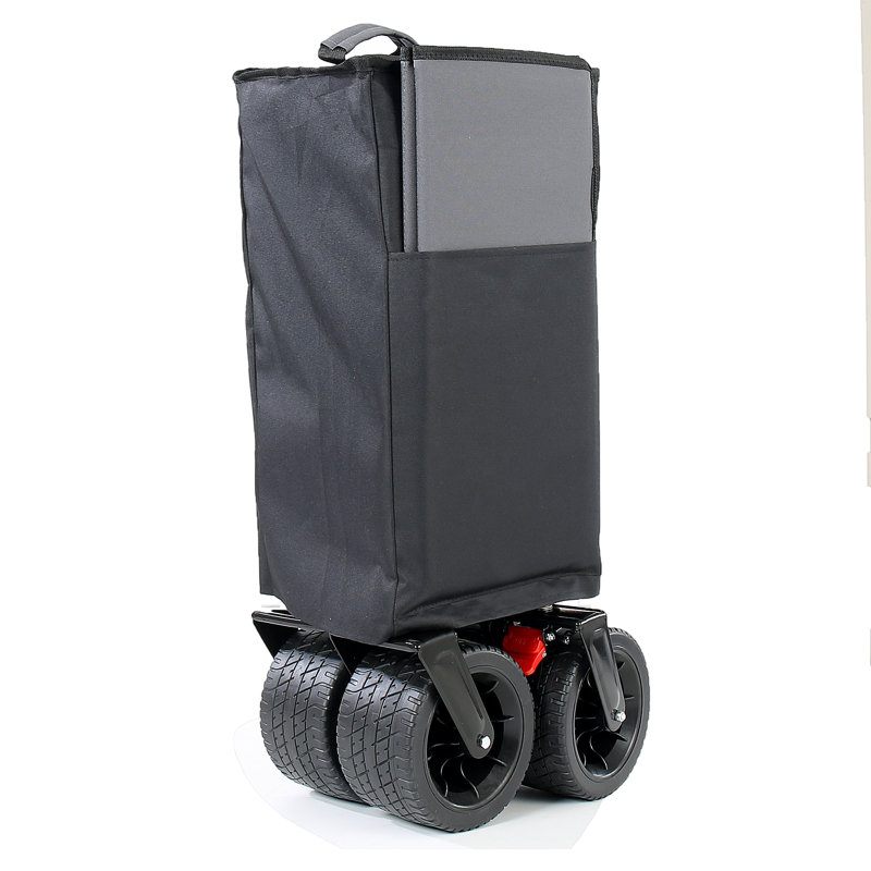 Chariot de camping pliable de 300 L avec hayon arrière extra long de 58 pouces, chariot utilitaire pliable robuste de 500 lb avec tissu et roues amovibles