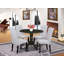 L'ensemble de salle à manger 5 pièces comprend une table de salle à manger ronde avec Dropleaf et 4 chaises Parson rembourrées en tissu gris, 42 x 42 pouces, noir-38640243-38640242-124508003
