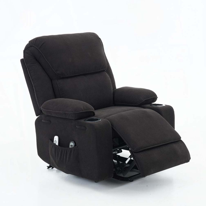 Remote-Controlled Heating and Massage Assistive Recliner, Black