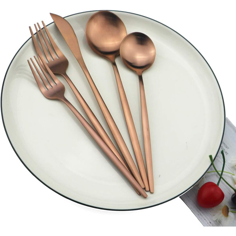 Mercer41 Jesh Stainless Steel Flatware Set - Service for 6, Rose
