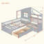 Lit House avec canapé, lit plateforme pour enfants avec deux tiroirs et tablette de rangement-989069218