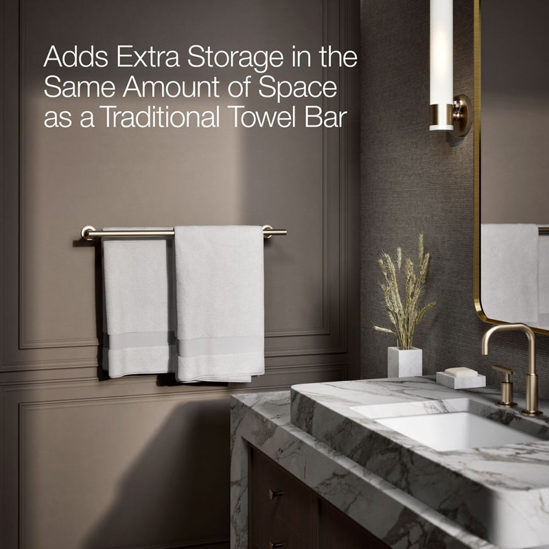 Purist® Double 24" Wall Mounted Towel Bar, Vibrant Brushed Bronze