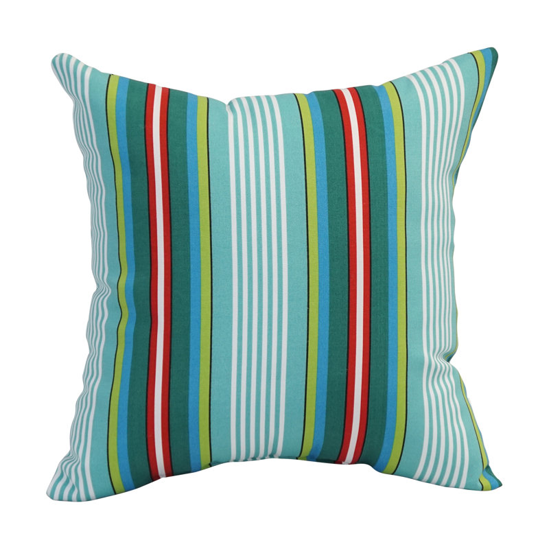 Coussin décoratif rayé intérieur / extérieur de la collection Outdoor Cushion, Vert / Rouge