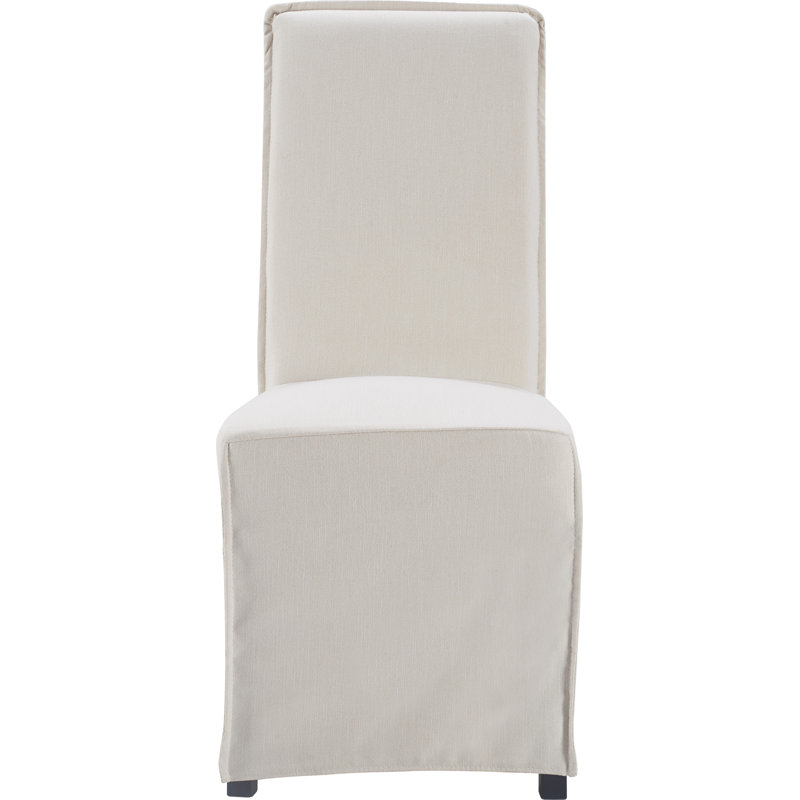 Ivory Linen Upholstered High Back Parsons Side Chair Set