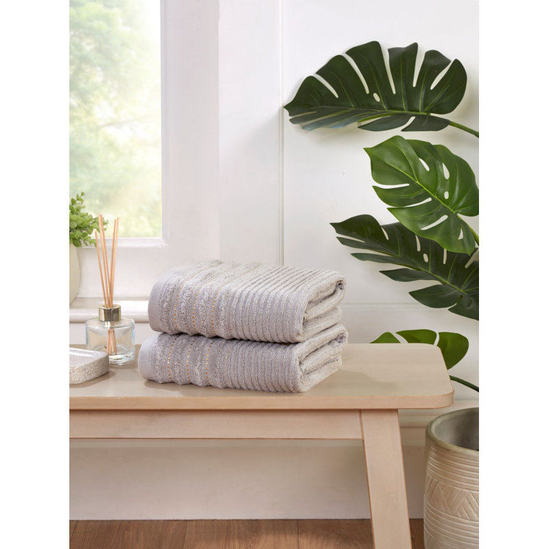 Davila 100% Cotton Bath Towel, Grey