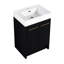 Meuble-lavabo moderne de 24 po avec lavabo en résine, porte à fermeture en douceur, châtaignier noir, - finition, charnières de rangement spacieuses, concept de design luxueux, spacieux-418529192