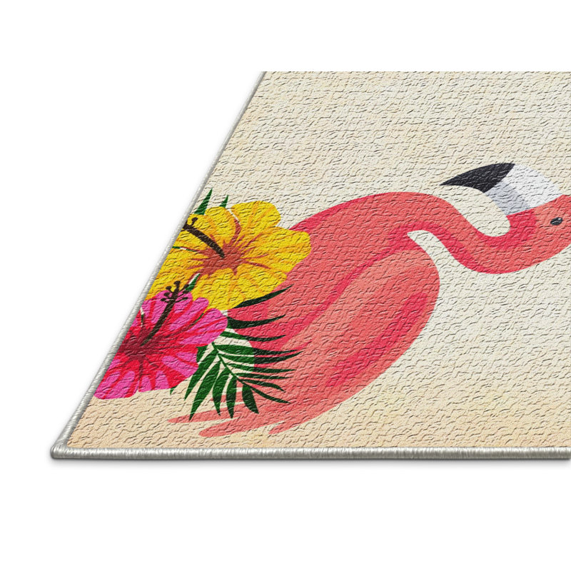 Tapis zone orange flamant rose, Rectangle 2 pi x 3 pi