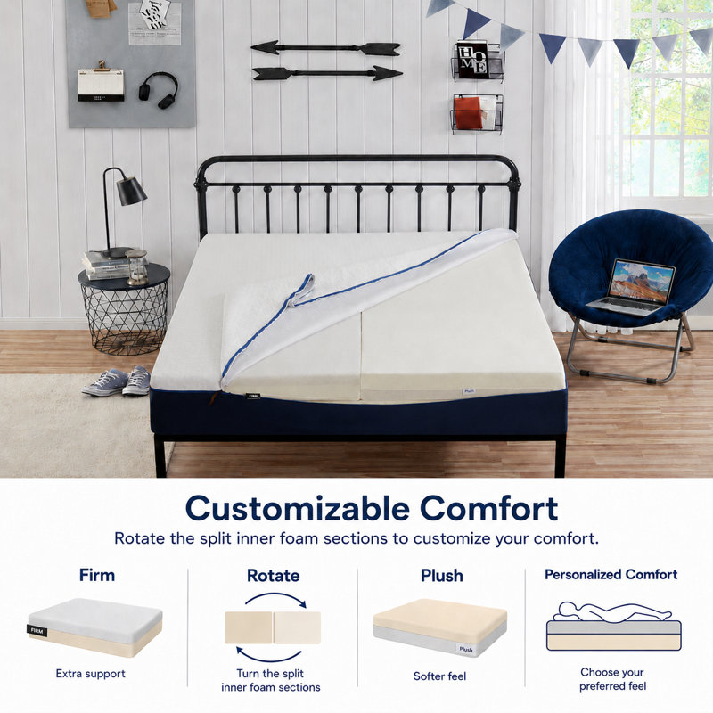 10" Adjustable Memory Foam Mattress, Queen