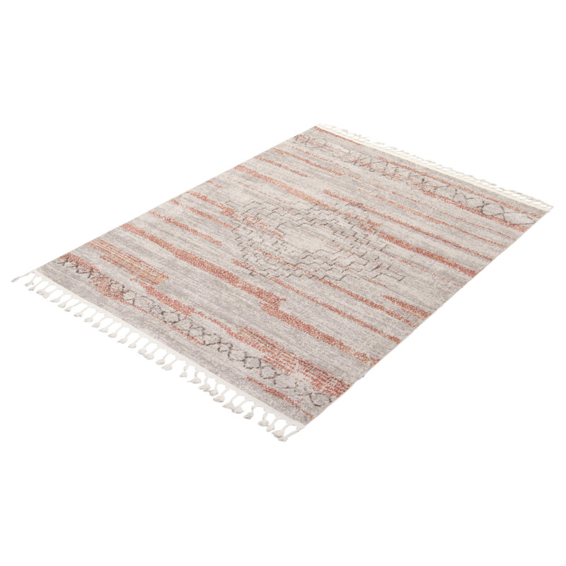 Tapis ivoire / cuivre Abdul-Rahim Aztec, Rectangle 7 pi 10 po x 10 pi 5 po
