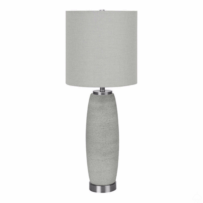Lighting, 25"H, Table Lamp, Grey Ceramic, Grey Shade