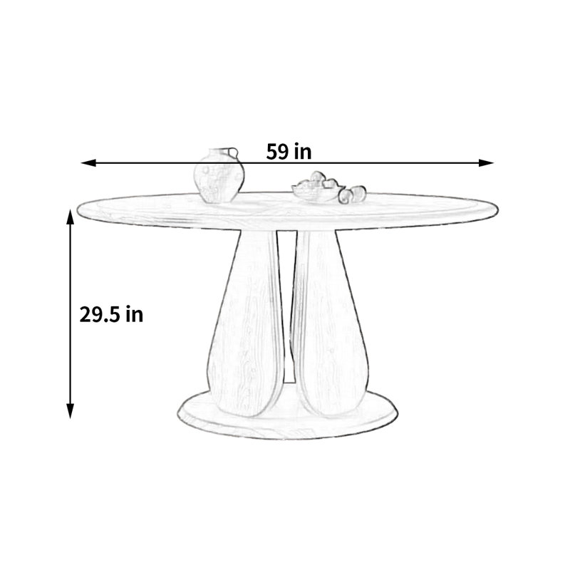 Table de salle à manger High sens, H 29,5 po x L 59 po x l 59 po