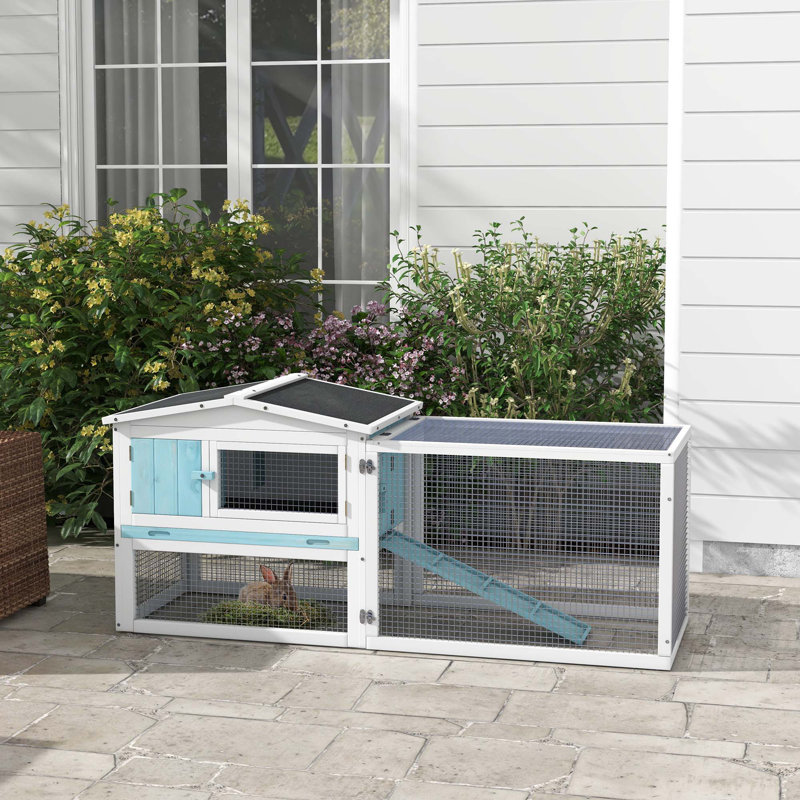 Cage à lapin polyvalente avec plusieurs caractéristiques pour le confort et la sécurité des animaux de compagnie, Bleu