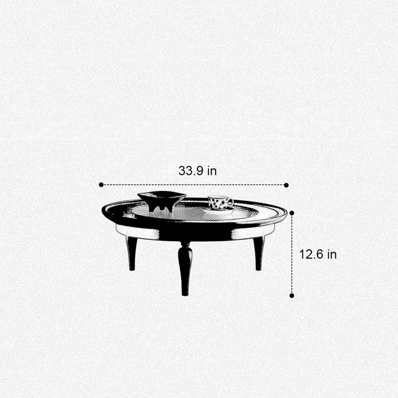 Table basse ronde en bois massif de verre