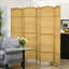 Foldable Room - 6 Panel Natural Wood For Bedroom And Office Hand-Woven Partition