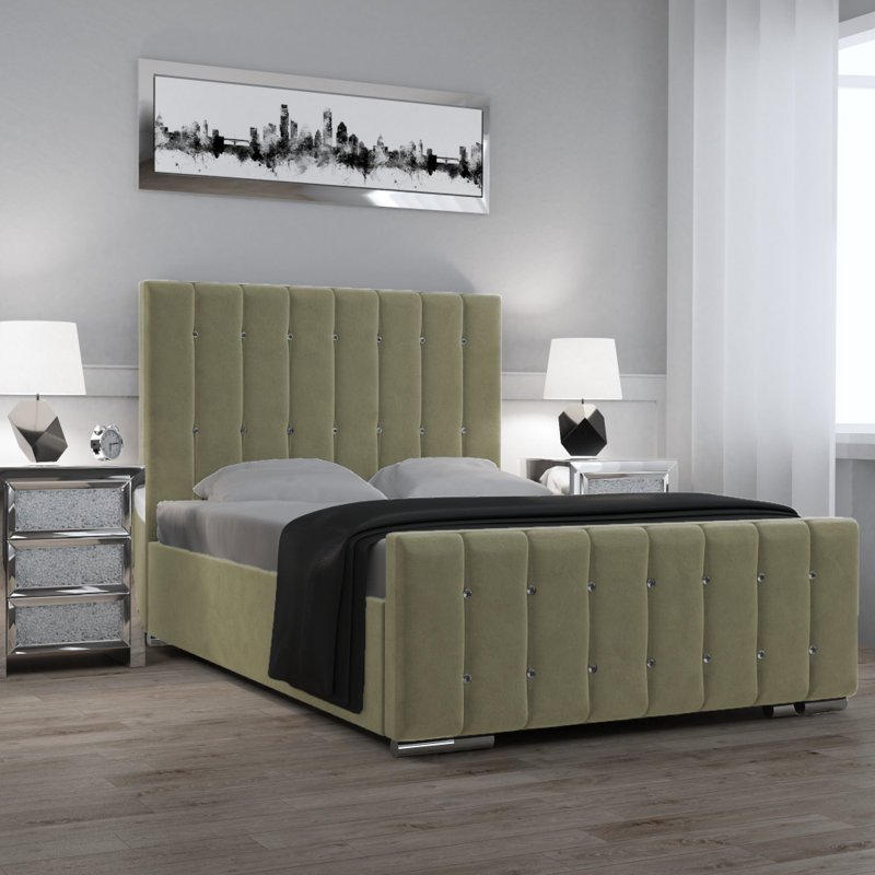 Chico Upholstered Bed, Black, Kingsize (5')