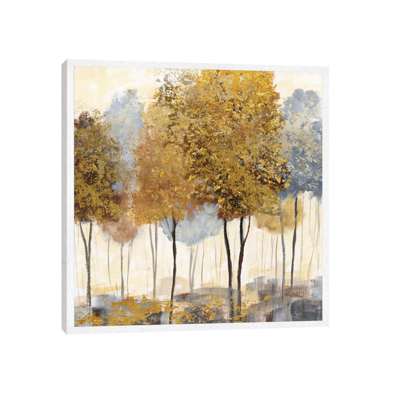 Metallic Forest II 1 Piece Wrapped Canvas Wall Art, 66.04 cm H x 66.04 cm W, White Floater Framed