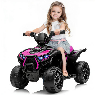 6V Kids Ride On ATV Quad with LED Lights & Music, 4-Wheeler Electric Toy for Toddlers Ages 3-6