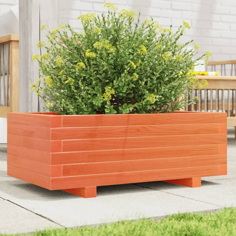 Wood Planter Box, Wax Brown, 26.5cm H x 70cm W x 40cm D