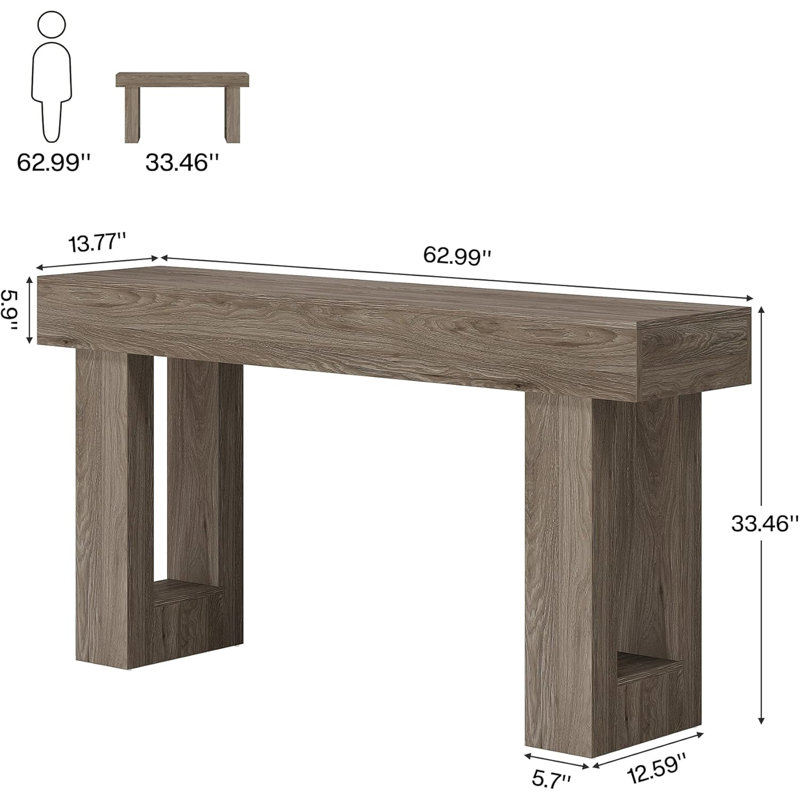 Console élégante, table d'appoint en bois, Gray