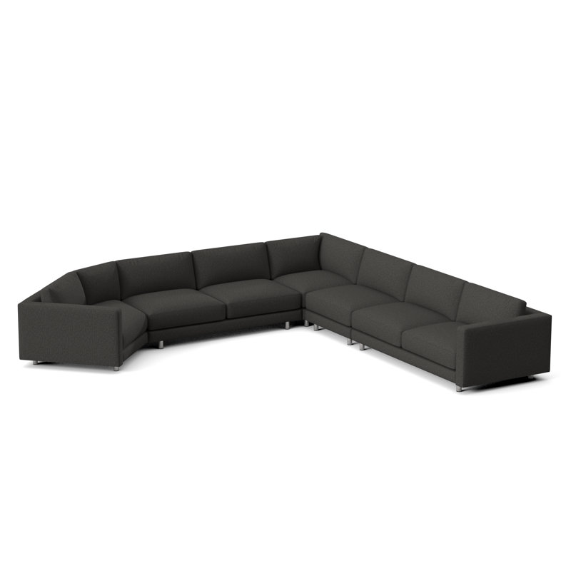 Avanni Patio Sectional with Sunbrella Cushions, Silver, Light Grey Vinyl 6503-010