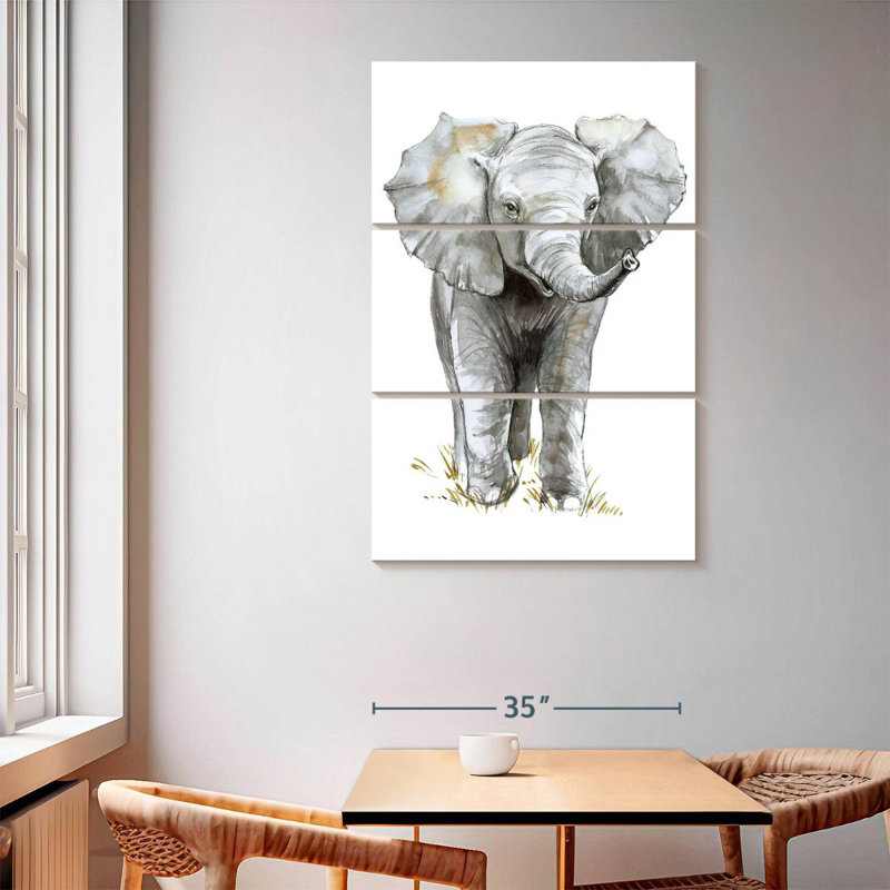 Brampt Wandering Baby Elephant, 65" H x 42" W