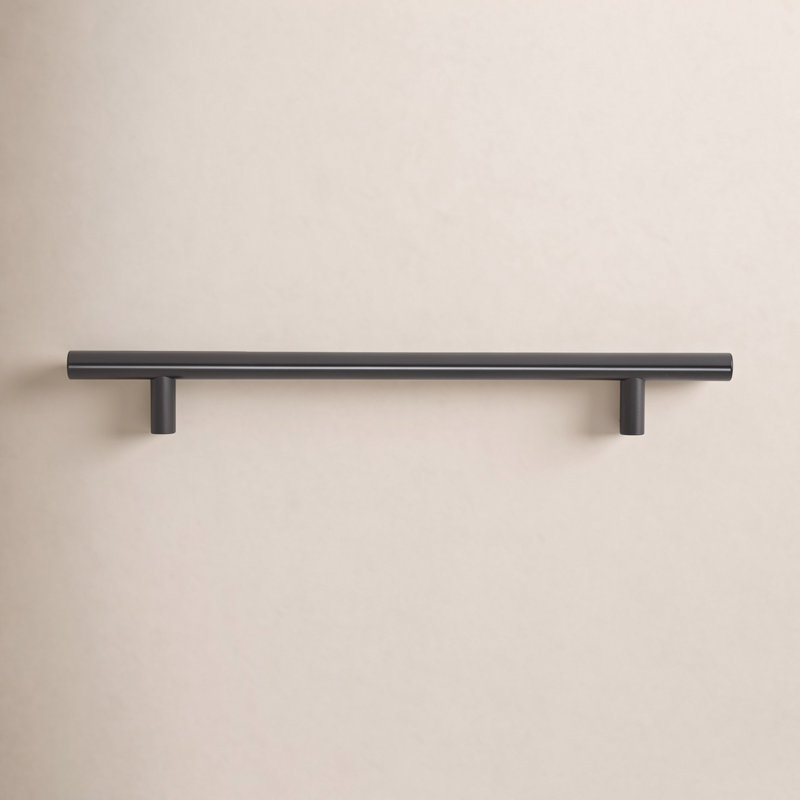 Roman Modern Bar Pull, Matte Black, 6 5/16"