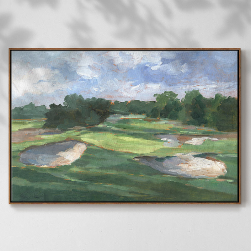 Golf Course Study III, reproduction d'art sur toile, H 27 po x l 41 po x P 2 po, Noyer