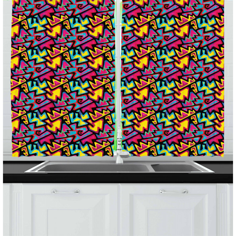 Abstract Tailored Kitchen Curtain