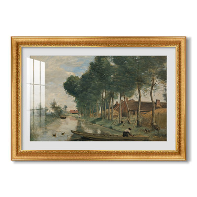 Landscape at Arleux-du-Nord, c. 1871-1874-Jean-Baptiste-Camille Corot-Custom Framed Canvas