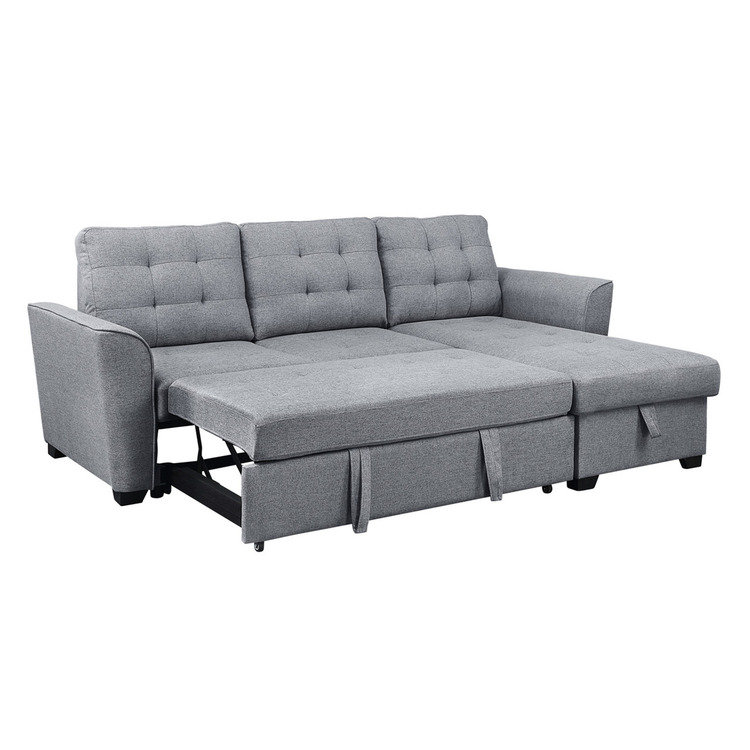 Latitude Run® Fabric Sleeper Sectional Sofa with Reversible Storage Chaise