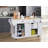 Kitchen Island With Rubber Wood Countertop, Kitchen Cart On 5 Wheels With Storage Cabinet-448747639